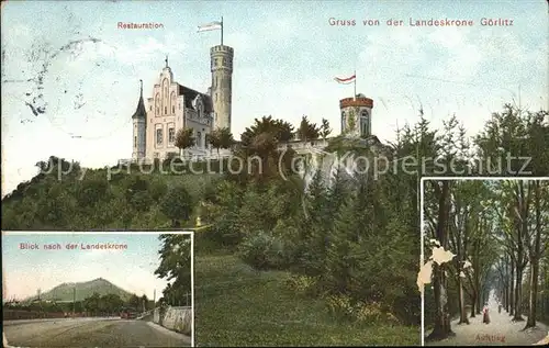 Goerlitz Sachsen Landskrone mit Restauration / Goerlitz /Goerlitz LKR