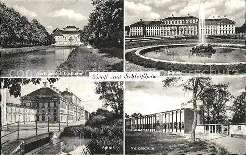 Schleissheim Oberschleissheim Volksschule u.Schloss Kat. Oberschleissheim