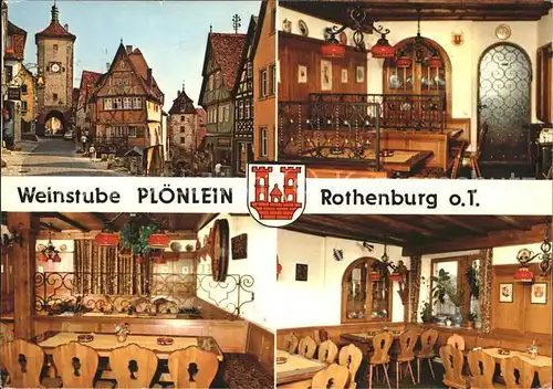 Rothenburg Tauber Weinstube Ploenlein Kat. Rothenburg ob der Tauber