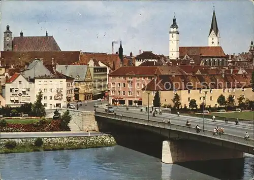 Ingolstadt Donau mit Donaubruecke Kat. Ingolstadt