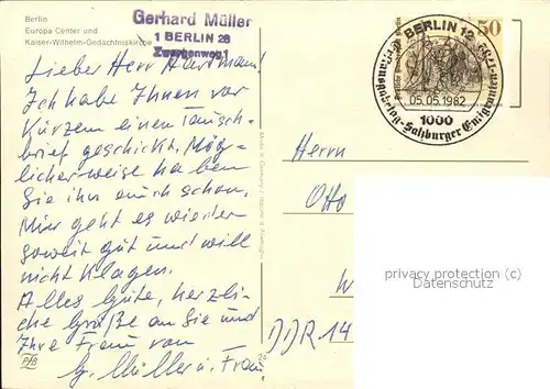 Berlin Europa Center u.Kaiser Wilhelm Gedaechtniskirche (Stempel) Kat. Berlin