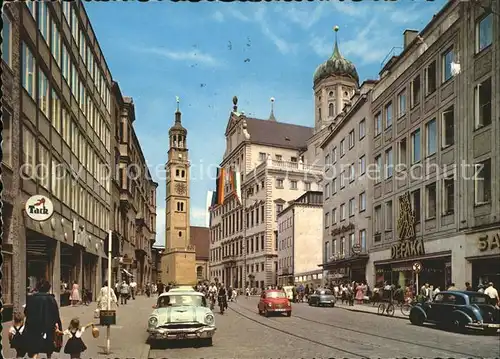 Augsburg Untere Maximilianstrasse mit Rathaus Kat. Augsburg