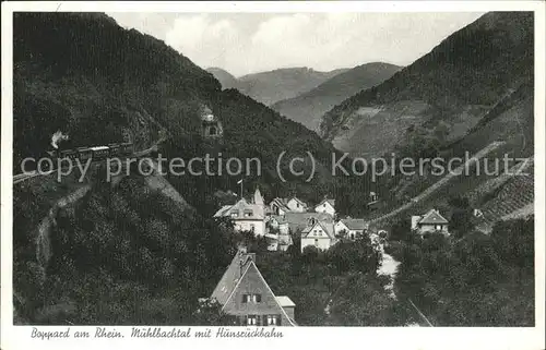 Boppard Rhein Muehlbachtal mit Hunsrueckbahn Kat. Boppard