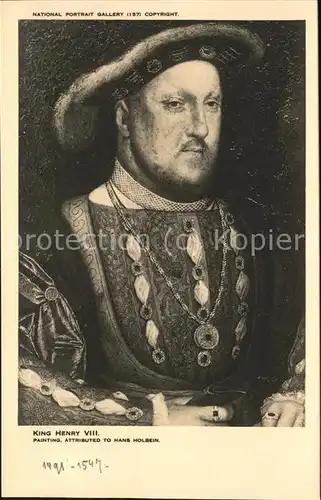 Adel England King Henry VIII. National Portrait Gallery Kat. Koenigshaeuser