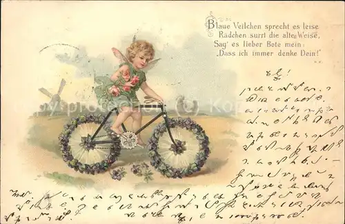 Fahrrad Engel Blumen Poesie Bote Kat. Zweiraeder