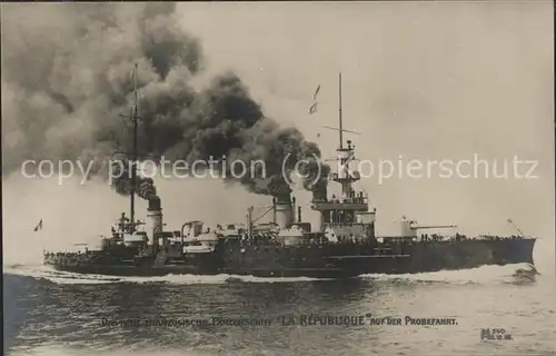 Marine Kriegsschiff Dampfschiff La Republique Kat. Schiffe