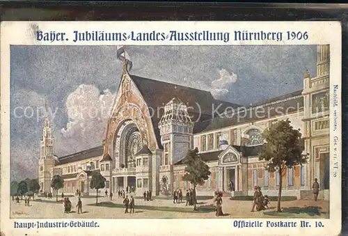 Ausstellung Bayr Landes Nuernberg 1906 Haupt Industrie Gebaeude Kat. Expositions