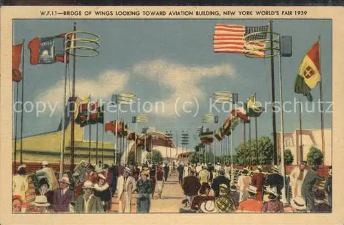 Exposition Worlds Fair New York 1939 Bridge Wings Aviation Building  Kat. Expositions