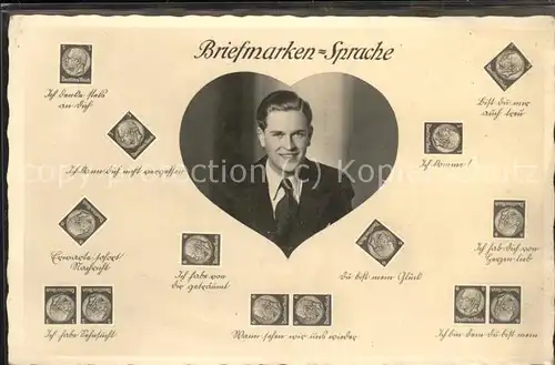 Briefmarkensprache Herz Mann Kat. Philatelie