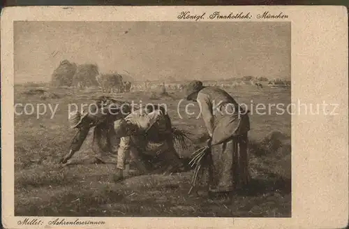 Landwirtschaft Koenigl. Pinakothek Muenchen Millet Aehrenleserinnen Kat. Landwirtschaft