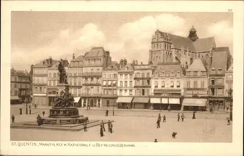 aw12857 St Quentin Aisne Marktplatz
Cathedrale Kategorie. Saint-Quentin Alte Ansichtskarten
