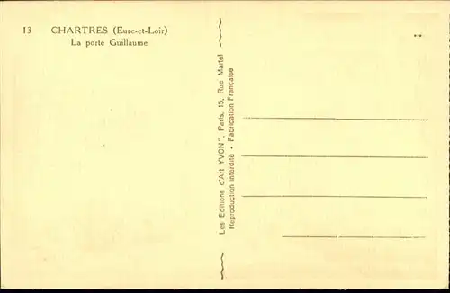 Chartres Eure et Loir La Porte Guillaume / Chartres /Arrond. de Chartres