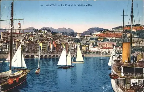 Menton Alpes Maritimes Pont Schiff Vieille VilleVi / Menton /Arrond. de Nice