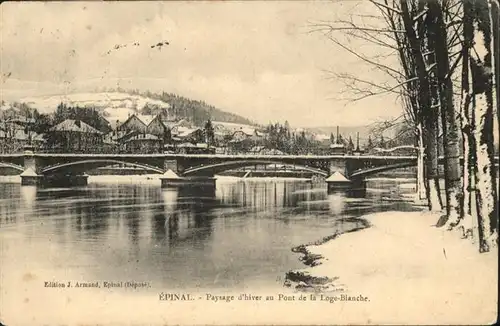 Epinal Vosges Paysage d'hiver au Pont de la Loge-Blanche / Epinal /Arrond. d Epinal