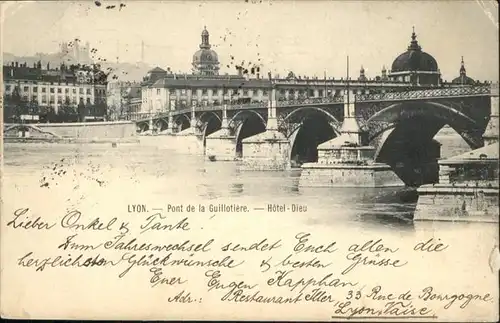 Lyon Pont de la Guillotiere Hotel Dieu