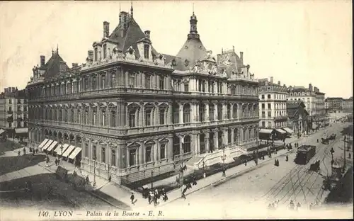 Lyon Palais de la Bourse Strassenbahn 