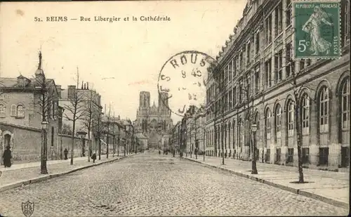 Reims Rue Libergier Cathedrale 