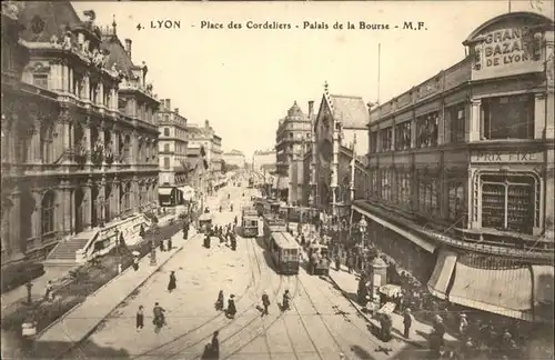 Lyon place des Cordeliers Palais de la Bourse Strassenbahn 