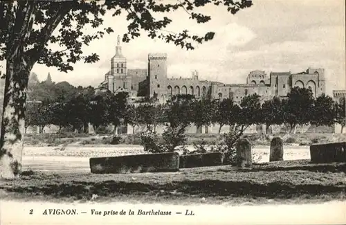 Avignon Vaucluse vue prise de la Barthelasse / Avignon /Arrond. d Avignon