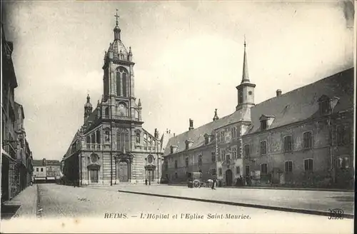 Reims Champagne Ardenne Hopital et l`Eglise Saint Maurice / Reims /Arrond. de Reims