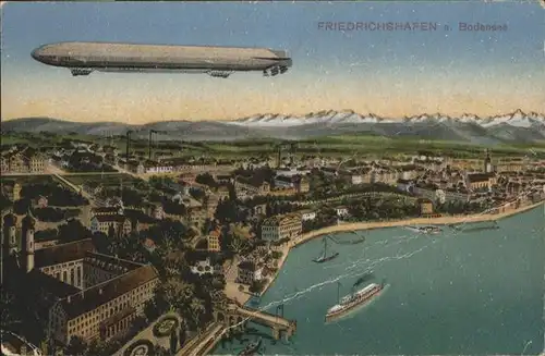 Friedrichshafen Bodensee Fliegeraufnahme Zeppelin Schiff  / Friedrichshafen /Bodenseekreis LKR