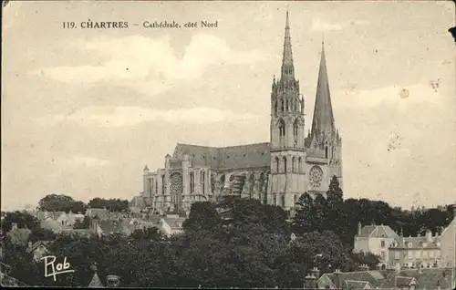 Chartres Eure et Loir Cathedrale cote Nord / Chartres /Arrond. de Chartres