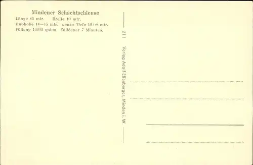 Minden Westfalen Schachtschleuse Schiff Porta Wetfalica / Minden /Minden-Luebbecke LKR