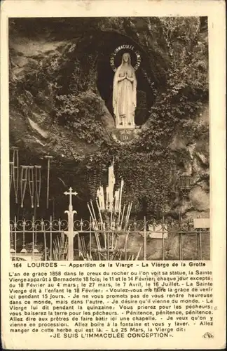 Lourdes Hautes Pyrenees Lourdes Apparition de la Vierge x / Lourdes /Arrond. d Argeles-Gazost