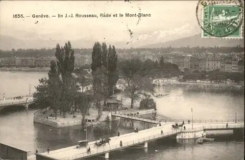 Geneve GE Geneve Rousseau Rade le Mont Blanc x / Geneve /Bz. Geneve City