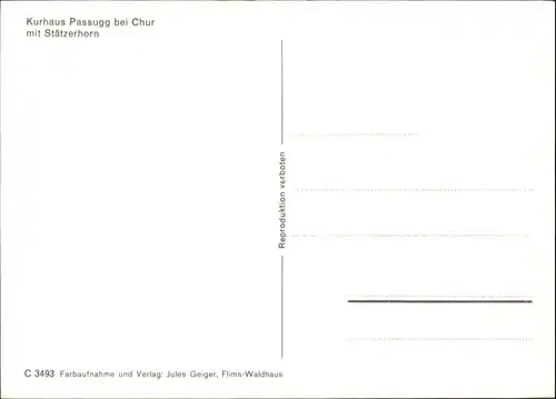 Chur GR Chur Kurhaus Passugg Staetzerhorn * / Chur /Bz. Plessur