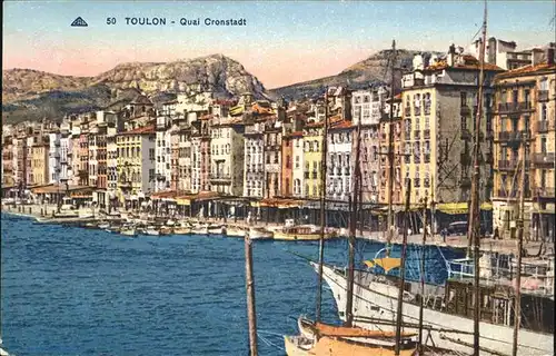 Toulon Quai Cronstadt Schiff Kat. Toulon