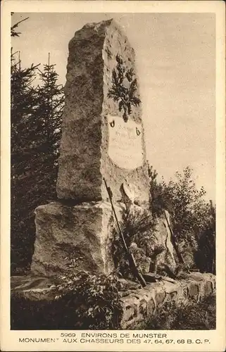 Munster Elsass Monument Aux Chasseurs Kat. Munster