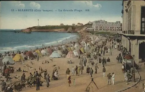 hw06634 Biarritz Pyrenees Atlantiques Cote Barque
Grande Plage Kategorie. Biarritz Alte Ansichtskarten