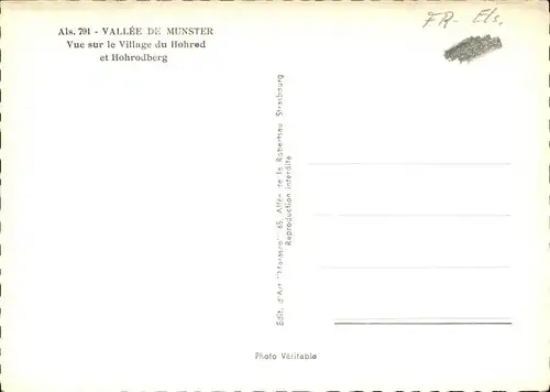 hw07372 Muenster Haut Rhin Elsass Vallee de Munster Kategorie. Munster Alte Ansichtskarten