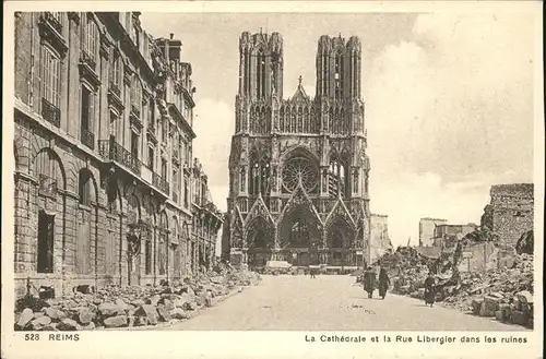 Reims Cathedrale Rue Libergier Kat. Reims