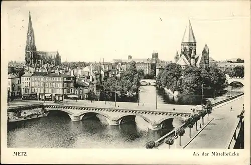 hw15250 Metz Moselle Lothringen Mittelbruecke Kategorie. Metz Alte Ansichtskarten