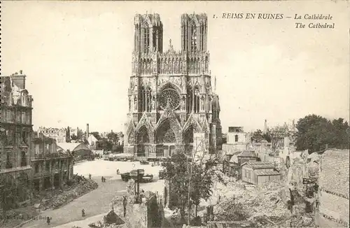 Reims en Ruines Cathedrale Kat. Reims
