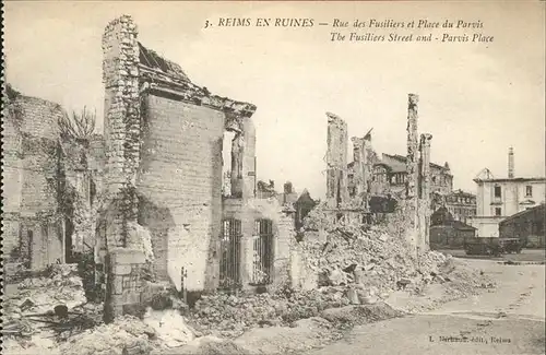 Reims en Ruines Place du Parvis Kat. Reims