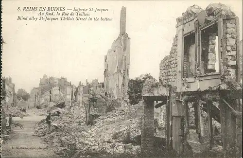 Reims en Ruines Pmpasse St-Jacques Kat. Reims