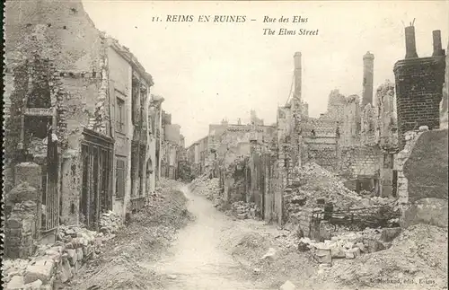 Reims en Ruines Rue des Elus Kat. Reims
