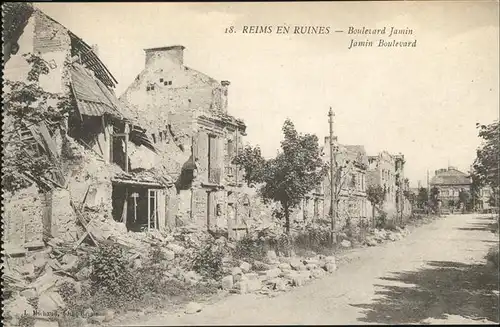 Reims en Ruines Boulevard Jamin Kat. Reims