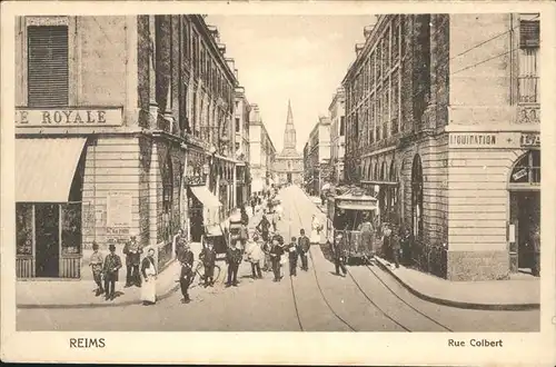 Reims Rue Colbert Strassenbahn Kat. Reims