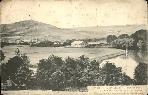 kk12548 Metz Moselle Lothringen Blick von der Esplanade auf St. Simphorien und Fort St. Quentin Kategorie. Metz Alte Ansichtskarten