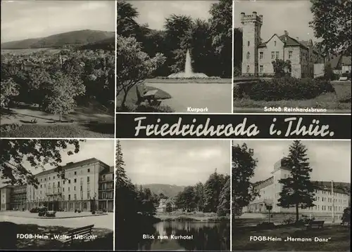 pw05272 Friedrichroda Parkhotel Kurpark Kurhotel Schloss Reinhardsbrunn FDGB Heim Hermann Danz Walter Ulbricht Kategorie. Friedrichroda Alte Ansichtskarten