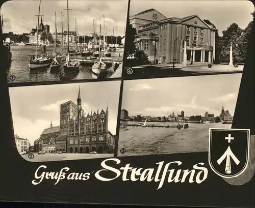 Stralsund Hafen Theater Rathaus Markt Kat. Stralsund