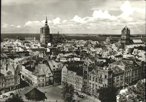 Stralsund Blick auf die Altstadt St. Nikolaikirche Kat. Stralsund