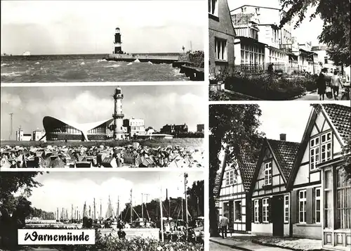 Warnemuende Mole Leuchtturm Teepott Alter Strom Kat. Rostock