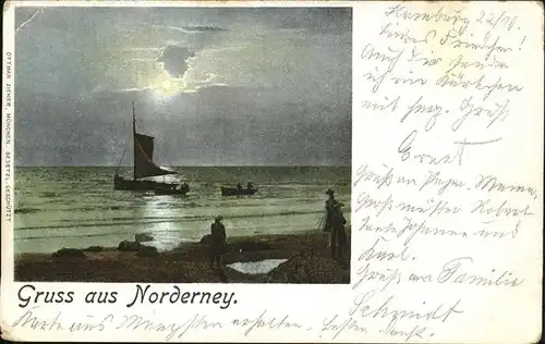 Norderney Strand Segelschiff Feldpost Kat. Norderney