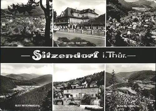 Sitzendorf Hotel zur Linde Blick ins Schwarztal und Sorbitztal Kat. Sitzendorf