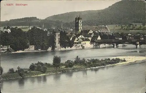 Saeckingen Teilansicht Rhein Bruecke Kirche Kat. Bad Saeckingen